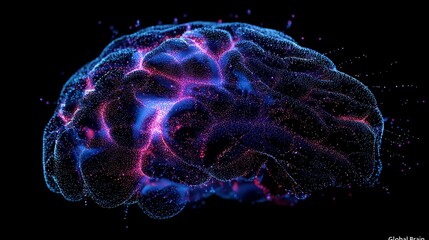 Colorful digital representation of a brain.