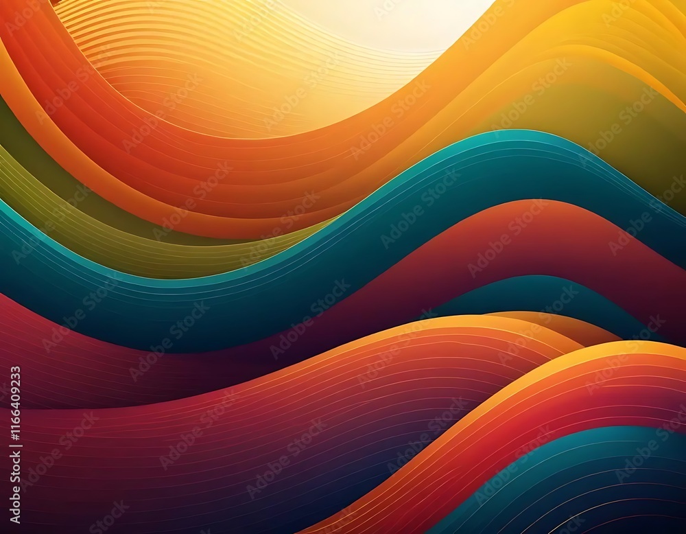 Aufkleber abstract colorful waves gradient background design