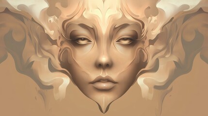 Ethereal Abstract Portrait with Warm Tones