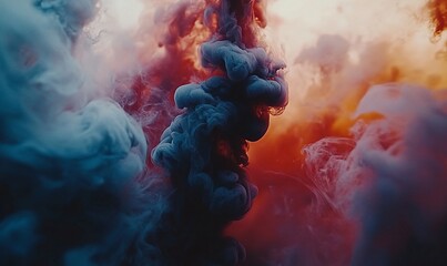 Colorful ink swirling underwater, abstract background