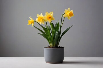 there is a potted plant with yellow flowers on a table