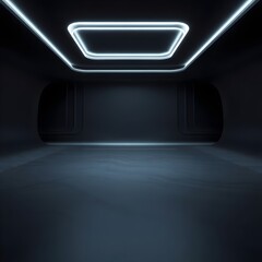 Modern Futuristic Dark Room with 3D Design