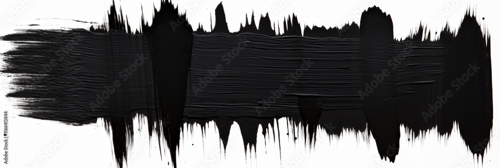 Poster abstract black paint stroke on white background featuring unique texture and artistic expression for