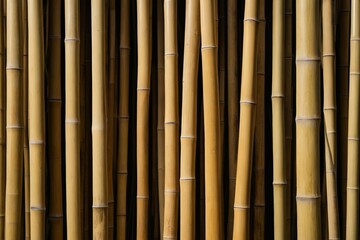 a close up of a bunch of bamboo poles with a black background