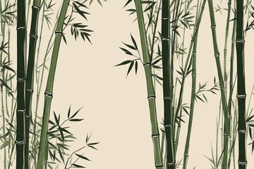 Naklejka premium a close up of a bamboo tree with many leaves on it
