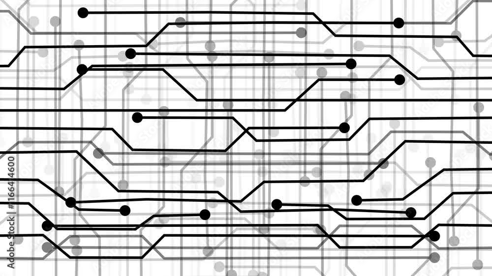 Aufkleber circuit abstract animation in white background. technology electronic futuristic circuit lines. hi-t