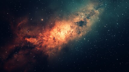 Fototapeta premium Stunning cosmic view of a galaxy with vibrant colors and stars.