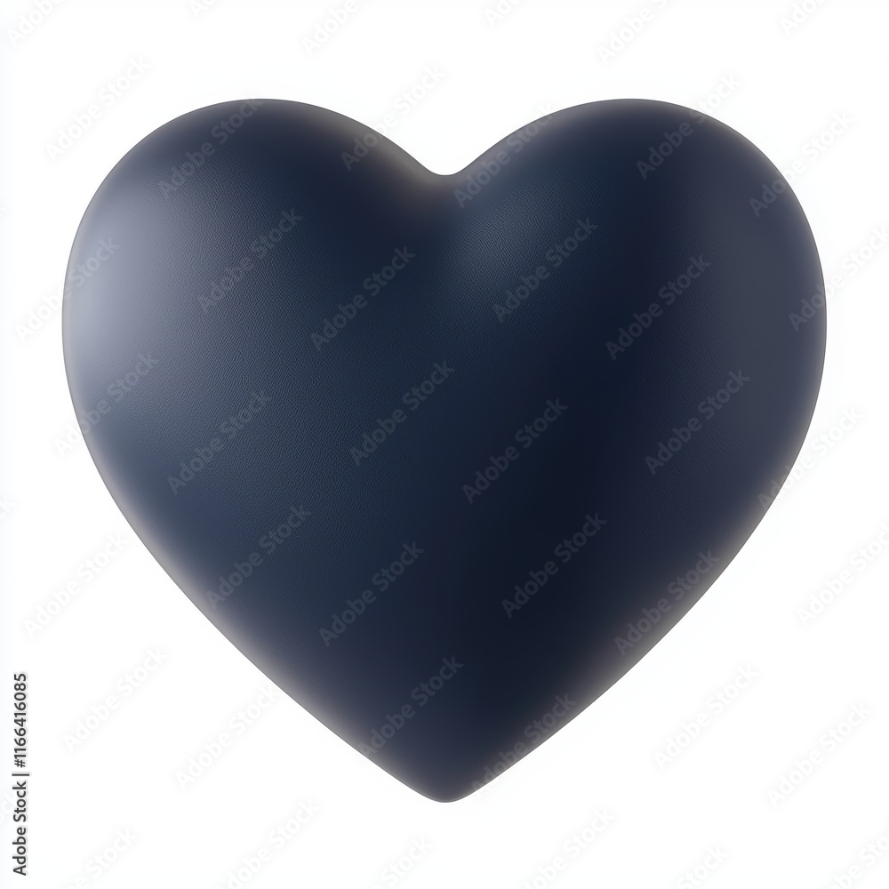 Poster smooth dark heart shape symbolizing love and affection in a minimalistic design