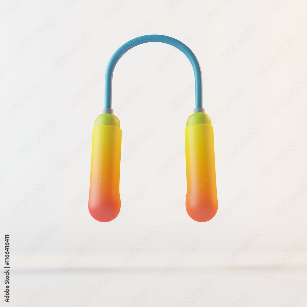 Poster colorful abstract object with gradient effect in minimalist space background