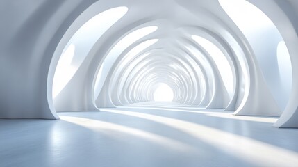 Obraz premium Abstract white architectural corridor with light.