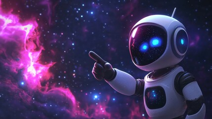 Little Astrobot's Cosmic Adventure: A Journey Through Nebulae