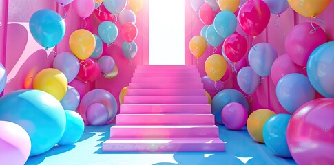 colorful balloons and decoration for party