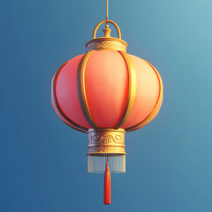 vibrant red Chinese lantern with intricate designs and tassel, symbolizing celebration and good fortune. Perfect for festive decorations and cultural events