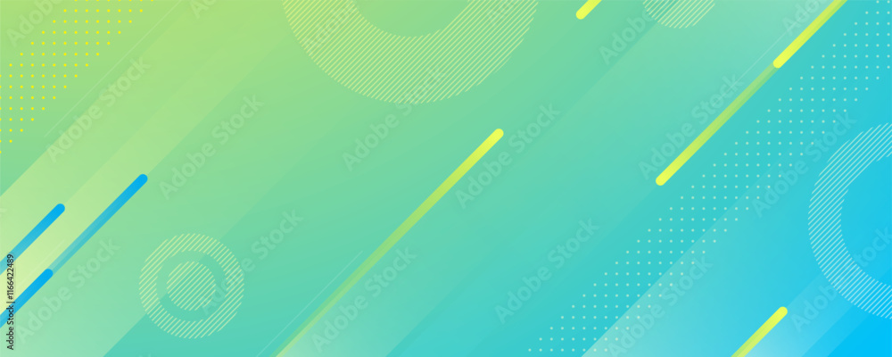 Wall mural abstract gradient green tosca geometric shapes background