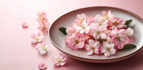 A serene floral arrangement featuring pink cherry blossoms and white blooms, perfect for spring promotions, Valentine's Day, and wellness-themed events.