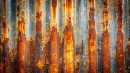 Textured Rusted Corrugated Metal Sheet Background with Rich Orange and Brown Hues