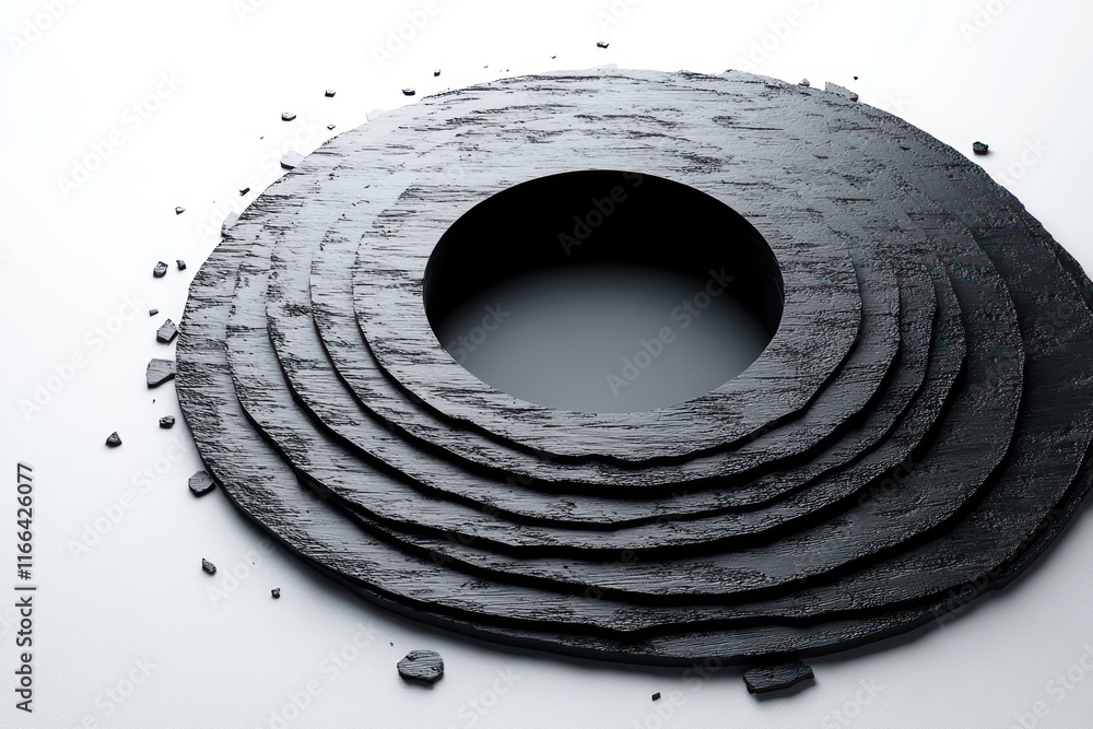 Poster abstract black concentric circles: a study in form and texture