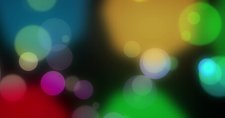 Fototapeta premium Image of christmas fairy lights flickering over black background