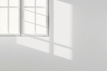 Fototapeta premium Minimalist Interior with Natural Light and Window Shadows