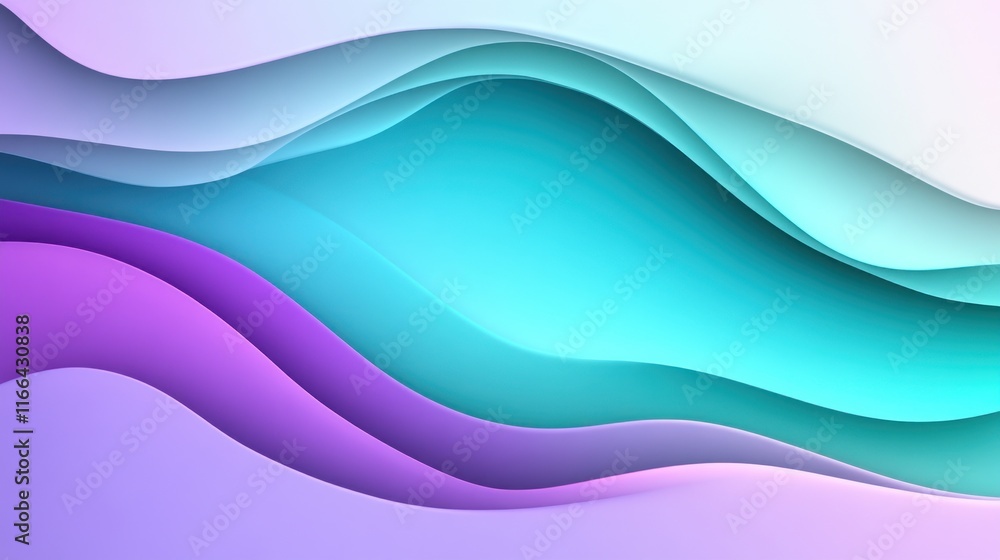 Poster abstract waves in soft colors creating a calming visual effect.