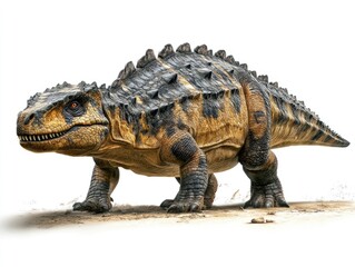 Obraz premium A prehistoric reptile-like creature with a spiked back, showcasing a blend of strength and agility.