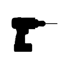 Cordless drill silhouette vector illustration design on white background.