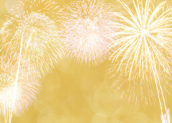 Stunning Display of Fireworks Against a Bright Golden Background Creating a Magical Atmosphere for Celebrations and Special Events with Sparkling Lights