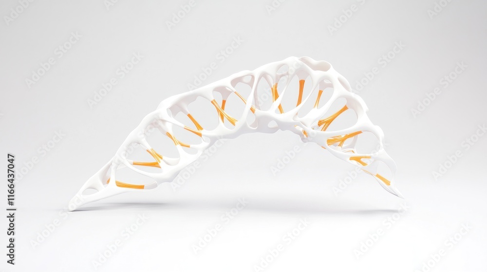 Poster a 3d model of a spine with highlighted vertebrae and structure.