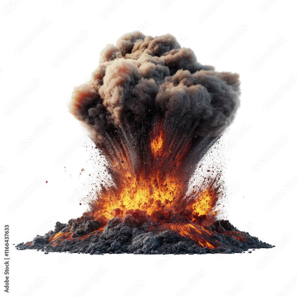 Poster explosion event industrial site high-resolution image dynamic environment close-up view energy relea