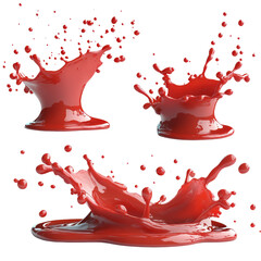Dynamic red liquid splash action studio setting high-quality image creative background close-up view visual art