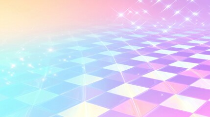Obraz premium Pastel Checkerboard Dreamscape: A Digital Fantasy