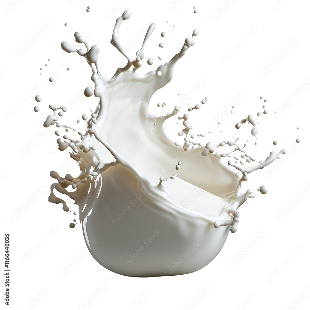 Poster dynamic milk splash in studio setting high-quality image creative photography environment close-up v