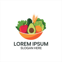 Healthy Food Logo Design  Colorful Vector Logo for Restaurants, Cafes, and Organic Food Brands