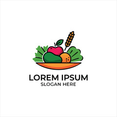 Healthy Food Logo Design  Colorful Vector Logo for Restaurants, Cafes, and Organic Food Brands