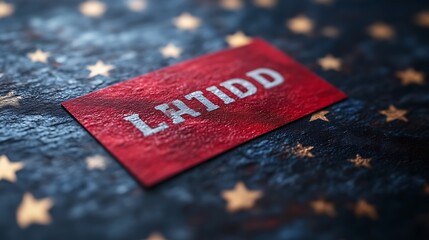 Red card with LATIDD acronym on star background.