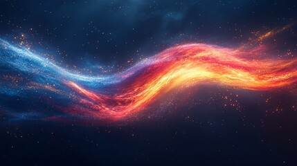 Fototapeta premium Fiery cosmic swirl, energy flow, space background, abstract art, website header