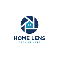 home lens vector logo icon