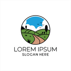 Stunning Vector Graphic of Scenic Landscape Logo Download Now and Elevate Your Brand