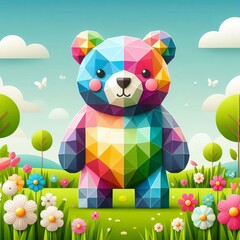 Obraz premium Geometric Bear