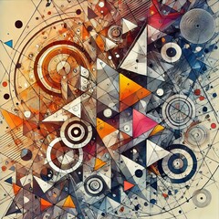 Geometric Chaos Overlapping triangles and circles in an asymmetr