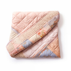 Pastel Patchwork Quilt Folded Soft Pink Beige Floral Print Quilted Texture Home Decor Bedding
