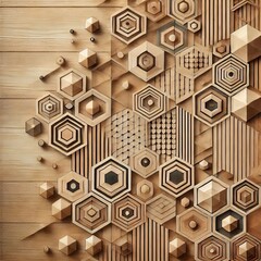 Geometric Wood A wood texture design composed of geometric shape