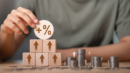 concept interest rates and dividends ,investment growth percentage and interest on deposits...