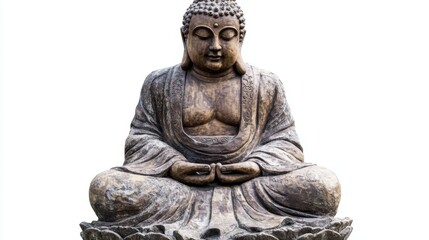 buddha statue isolated on white background, Worship person prayer buddha