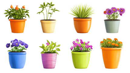 Flowers in a pot transparent background