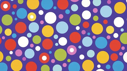 Vibrant Colorful Polka Dot Pattern: A Playful Design of Circles