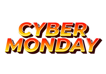 Cyber monday. Text effect in 3 dimensions look, good for social media ads