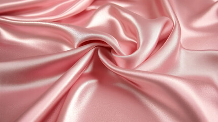 elegant draped rose gold pink satin fabric with luxurious shiny silk-like texture and blush hues for backgrounds and textiles