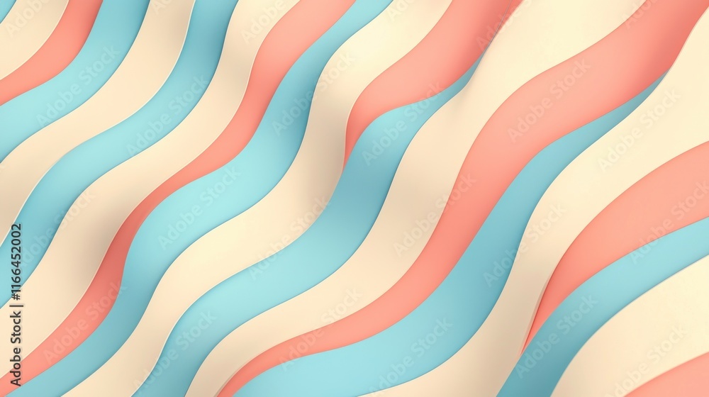 Poster abstract pastel wave background: a visually appealing design with soft hues and dynamic curves