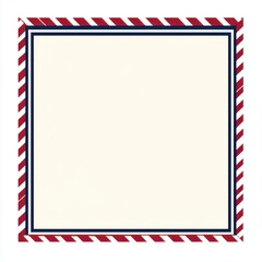 Blank Vintage Letterhead with Red and Blue Striped Border Design
